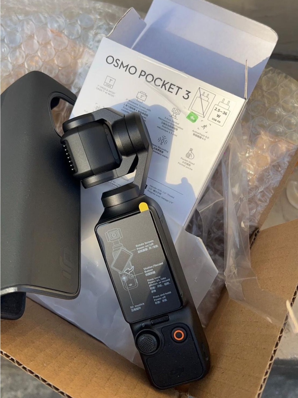 DJI Osmo Pocket 3 Compact Gimbal Camera - Black with Yellow Accent